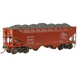 Kadee 7526 - 50 Ton AAR Standard, 2 Bay Offset Open Hopper Milwaukee Road (MILW) 96863 - HO Scale