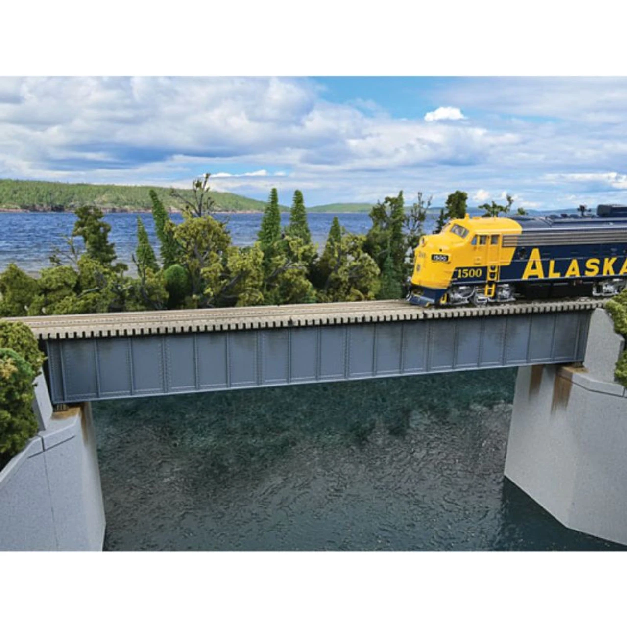 Walthers Cornerstone 933-4508 - Sngl-Trk Std Dck Brdg 90' - HO Scale