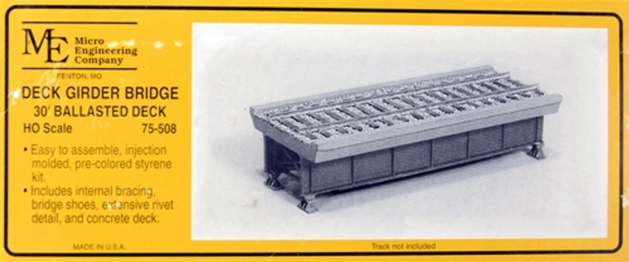Micro Engineering 75-508 - Deck Girder Bridge, 30ft Ballasted - HO Scale