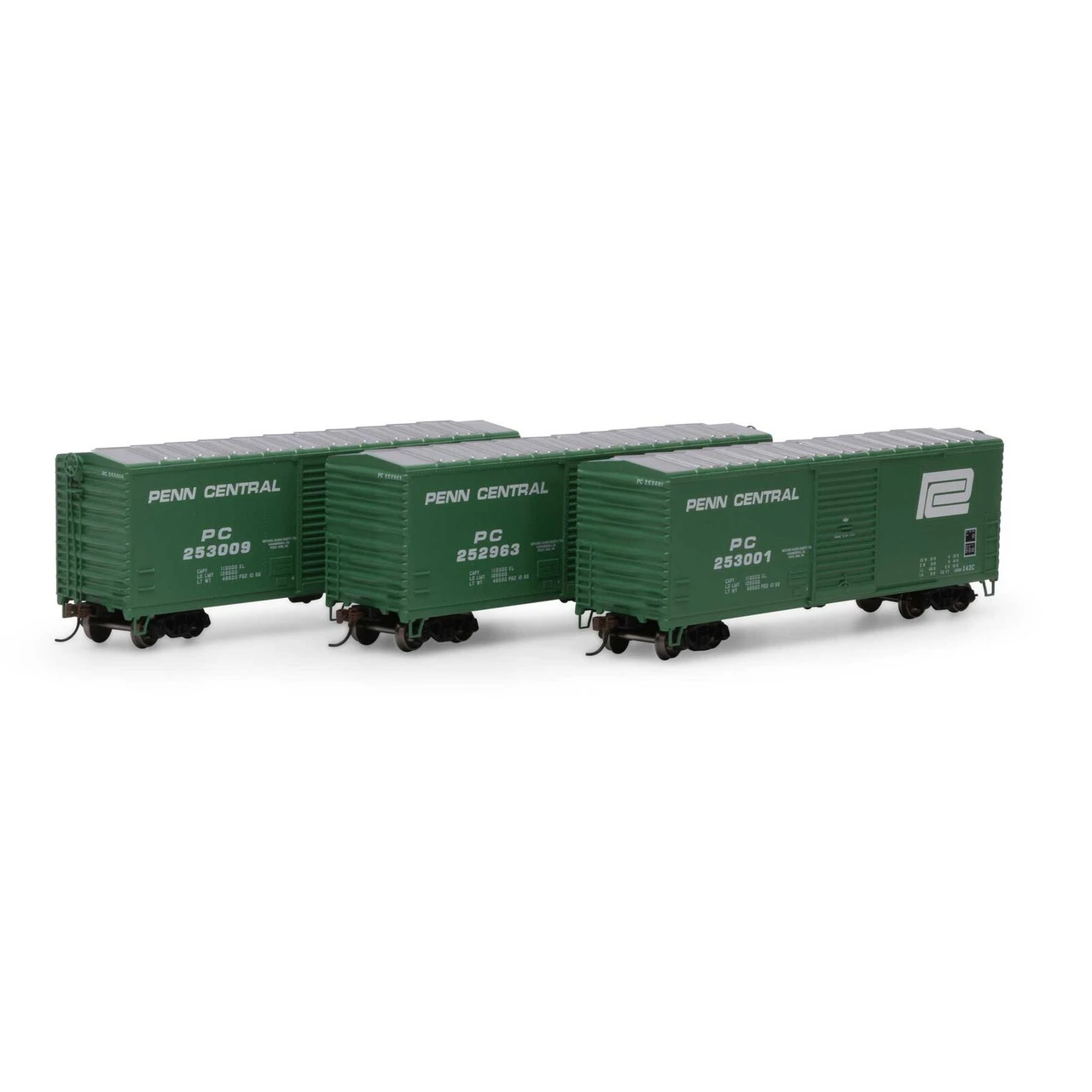 Athearn 67753 - 40' Modern Box Car Penn Central (PC) (3 Pack) - HO Scale