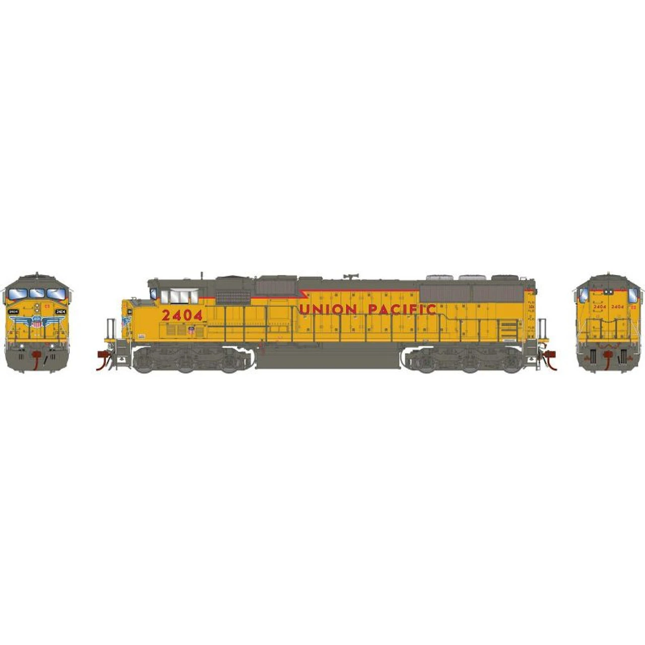 Athearn Genesis 75620 - EMD SD60M "TRICLOPS" W/ Tsunami2 DCC & Sound Union Pacific (UP) 2404 - HO Scale