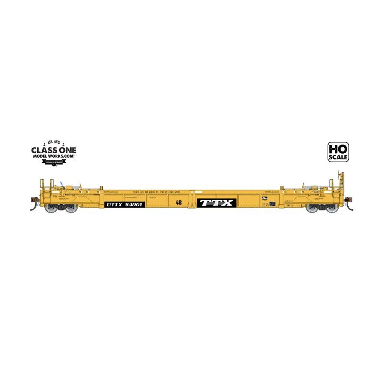 Class One Model Works FC00103 - TWF10 Double Stack Container Well Car TTX (DTTX) 54074 - HO Scale