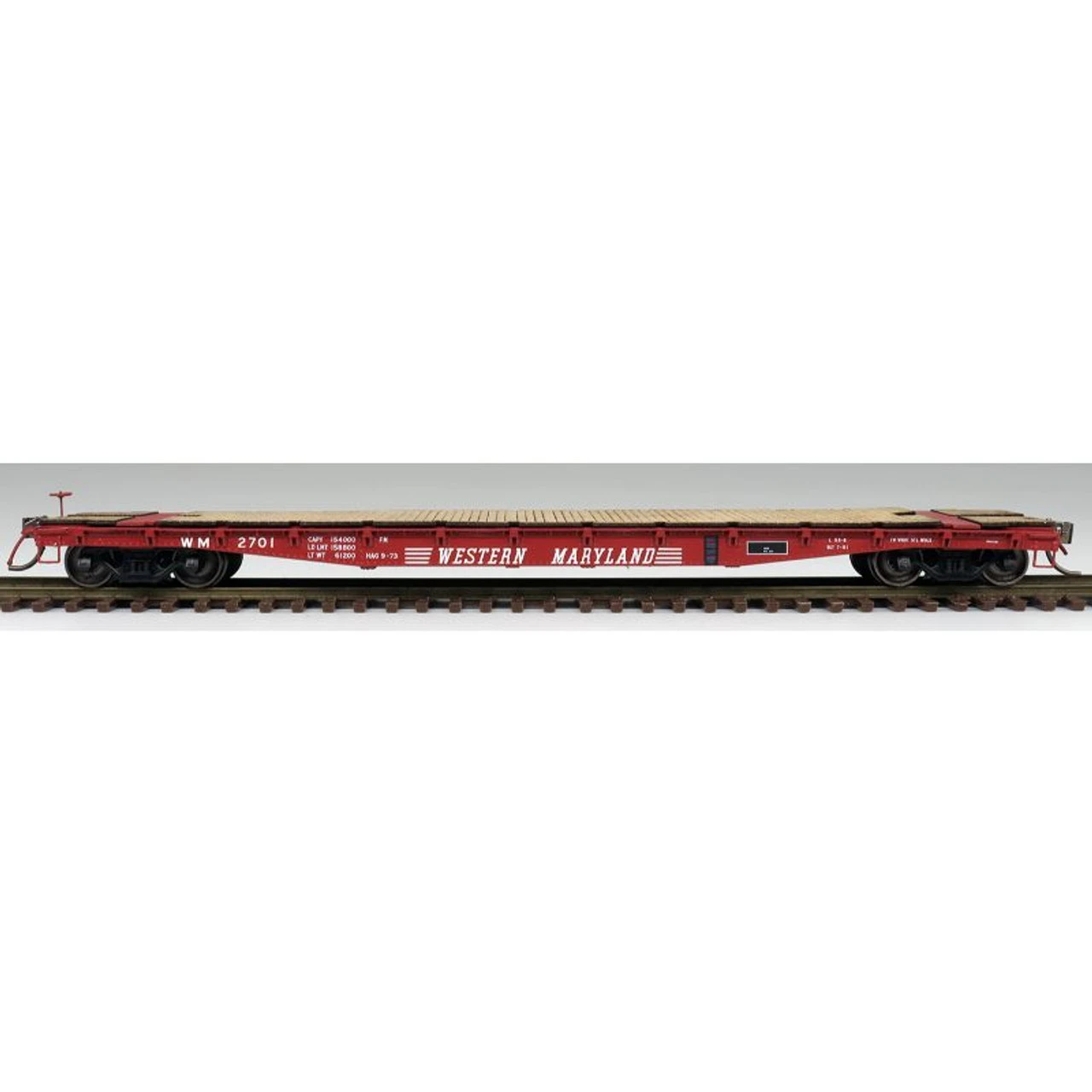 InterMountain 48720-05 - AAR 70 Ton 53' 6" Flat Car Western Maryland (WM) 2680 - HO Scale