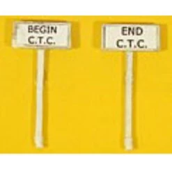 JL Innovative 838 - Begin/End C.T.C. Sign Set (2) - HO Scale