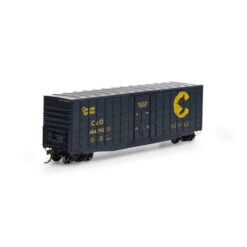 Athearn Roundhouse 88082 - 50' Waffle High Cube Plug Door Box Chessie (C&O) 484792 - HO Scale