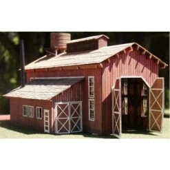RslaserKits 2003 - Single Stall Engine House With Doors - HO Scale Kit