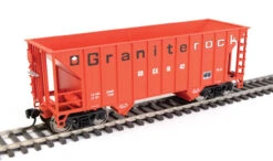 Walthers Mainline 910-56611 - 34' 100-Ton 2-Bay Hopper Granite Rock (GRCX) 1842 - HO Scale
