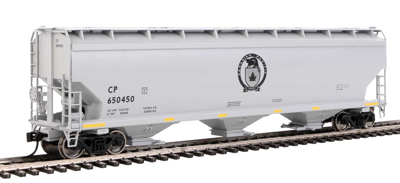 Walthers Mainline 910-7722 - 60' NSC 5150 3-Bay Covered Hopper Canadian Pacific (CP) 650450 - HO Scale