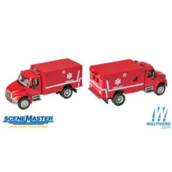 Walthers SceneMaster 949-11931 - International(R) 4300 EMS Ambulance - Red - HO Scale