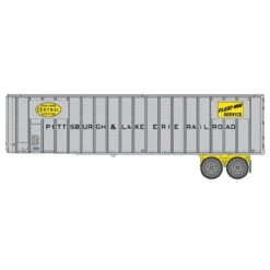 Walthers SceneMaster 949-2611 - Flexi-Van 40' Trailer 2-Pack - Assembled (yellow NYC Logo, Flexi-Van Placards; End Doors) New York Central (NYC) - HO Scale